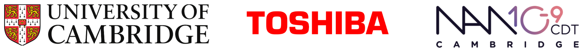 University of Cambridge, Toshiba, NanoDTC logos